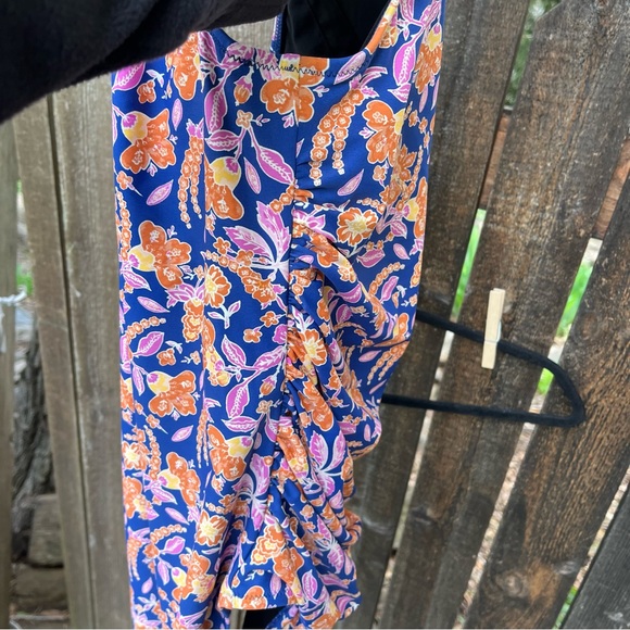 J Crew Ruched One Shoulder One Piece Floral Block Print Swimsuit NWT Sz 0 - Picture 6 of 16